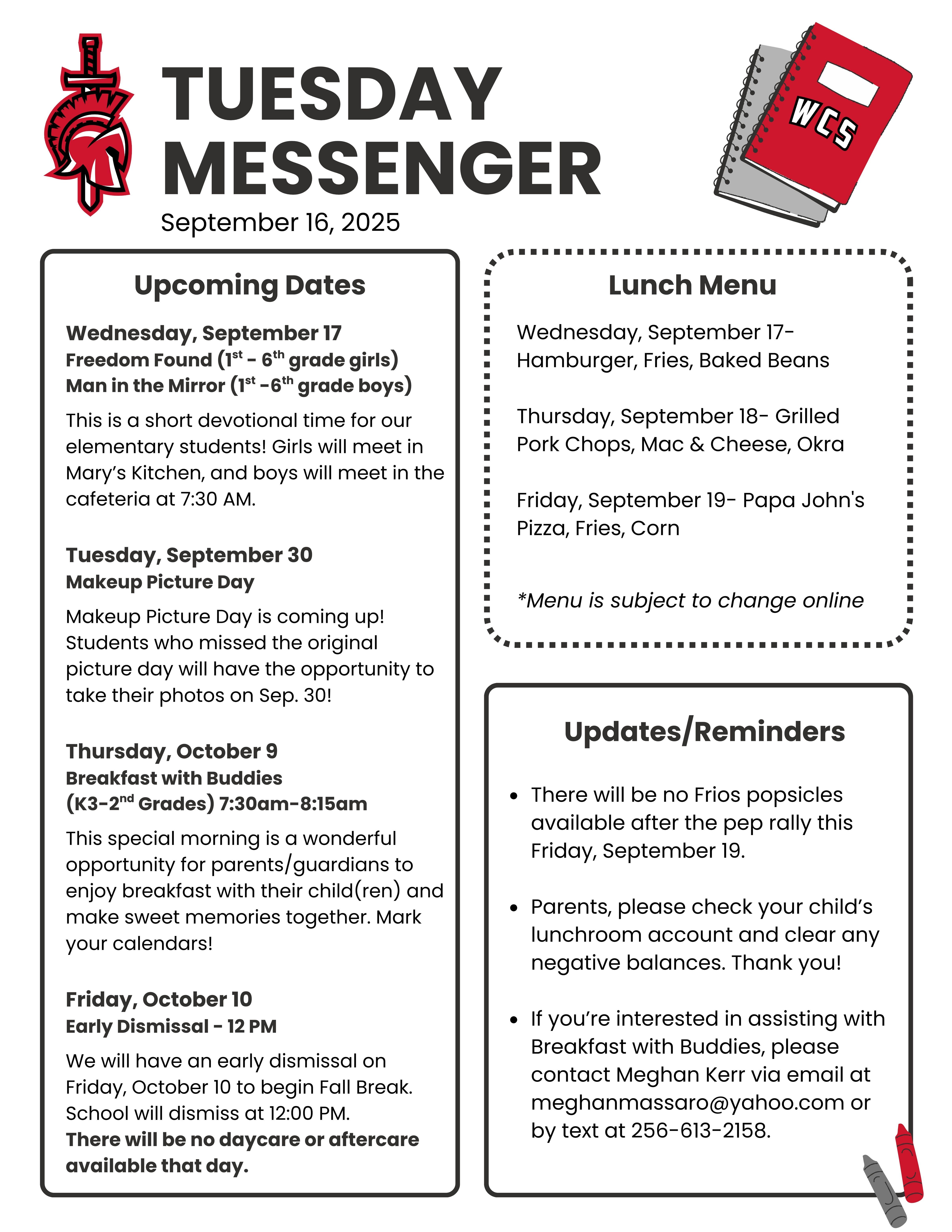 Tuesday Messenger 9.16